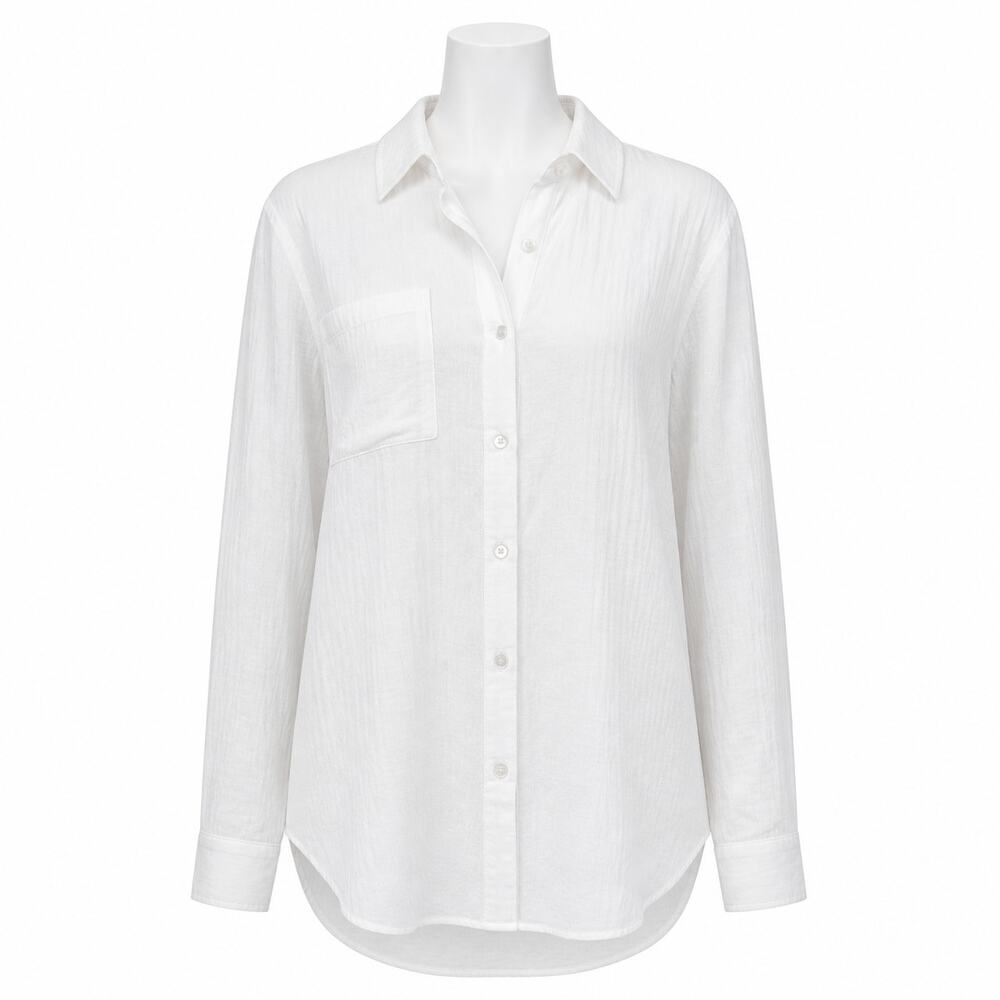 Topshop Longline Oversized Cheesecloth Shirt - White - Size 6 - NWT